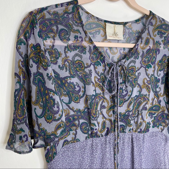 One Fine Day Sheer Chiffon Paisley Top - Picture 2 of 10
